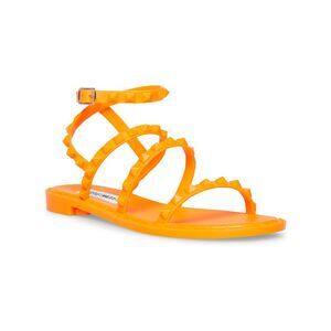 NWT STEVE MADDEN Womens Orange Studded Travel Round Toe Gladiator Sandles 9 M